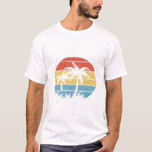 Diseño de raya retro de puesta de sol de palma vin