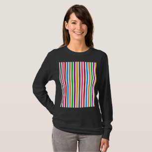 Camiseta Diseño de rayas de arcoíris coloridas - Blanco 