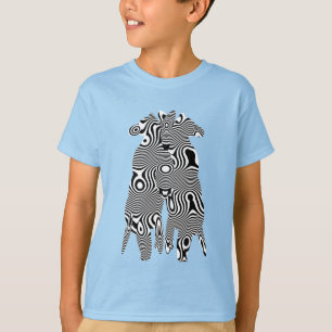 Camiseta Diseño de rayas de cebra vintage retro OpArt amoro
