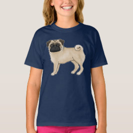 Camiseta Diseño de raza de perro Pug adorable ilustración M