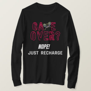 Camiseta Diseño de recarga para jugador de juego de neón