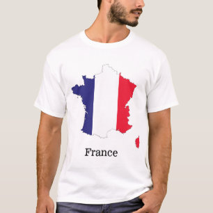Camiseta Diseño de recuerdo de bandera de Francia en mapa