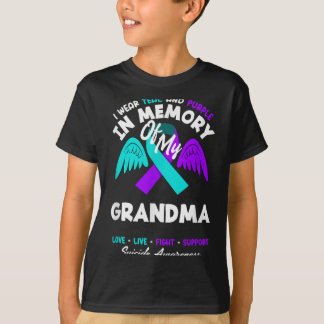 Camiseta Diseño de recuerdo de la abuela con teal y púrpura