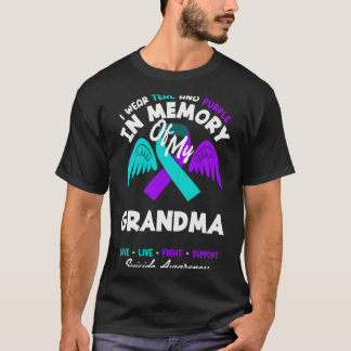 Camiseta Diseño de recuerdos de la abuela en verde azulado