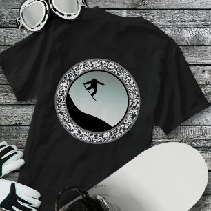 Camiseta Diseño de redondeo blanco y negro de bola de nieve