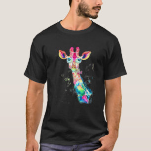 Camiseta Diseño de regalo de arte de jirafa en color de agu