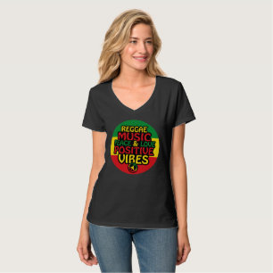 Camiseta Diseño de reggae con citas positivas y bandera de 