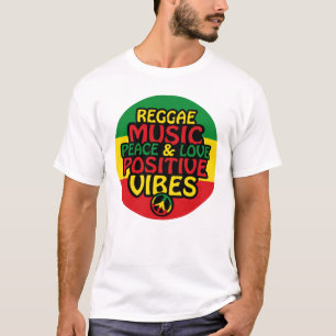 Camiseta Diseño de reggae con citas positivas y bandera de