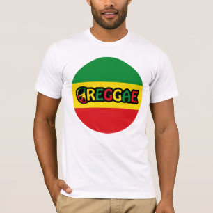 Camiseta Diseño de reggae con colores de bandera reggae