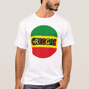 Camiseta Diseño de reggae con colores de bandera reggae