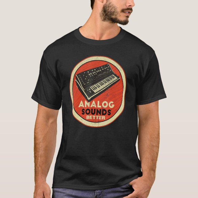 CAMISETA DISEÑO DE REGISTRO DE MÚSICA DE SINTESIZADOR ANALÓ (Anverso)