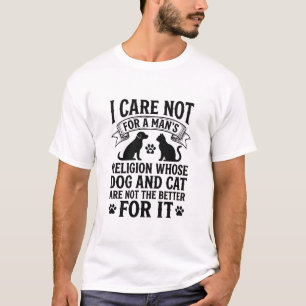 Camiseta Diseño de Religión de Perro Gato Vintage Cita Aman