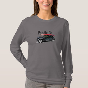 Camiseta Diseño de remo en un coche clásico - Largo básico 