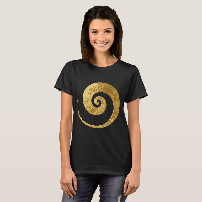 Camiseta Diseño de Remolino Dorado (Anverso completo)
