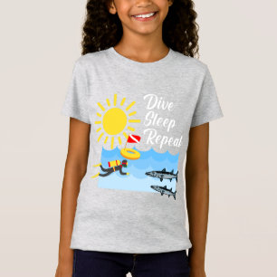 Camiseta Diseño de repetición del sueño de buceo - Chica fi