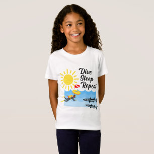 Camiseta Diseño de repetición del sueño de buceo - Chica fi
