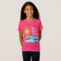 Diseño de repetición del sueño de buceo - Chica fi