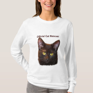 Camiseta Diseño de rescate de Mascota de Gato de Black Kitt