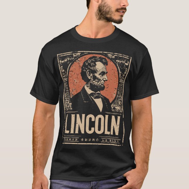 Camiseta Diseño de retrato de Abraham Lincoln President Vin (Anverso)