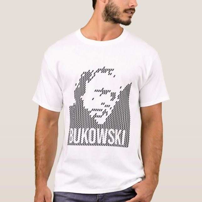Camiseta diseño de retrato de Charles Bukowski (Anverso)