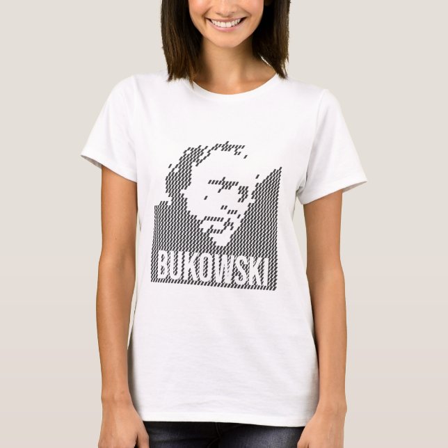 Camiseta diseño de retrato de Charles Bukowski (Anverso)