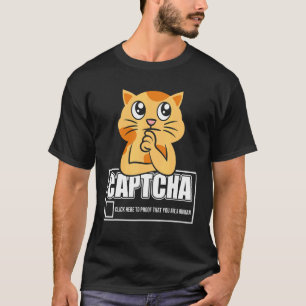 Camiseta Diseño de Robot de Gato Captcha