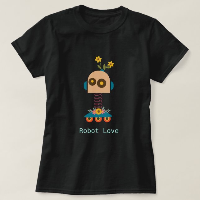 Camiseta Diseño de robot lindo (Diseño del anverso)