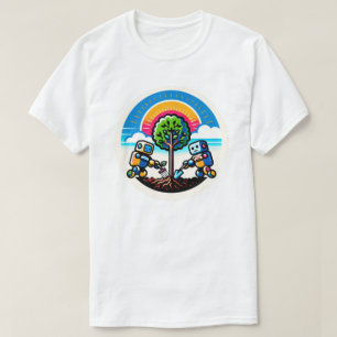 Camiseta Diseño de robots ecológicos para Pegatina de plant