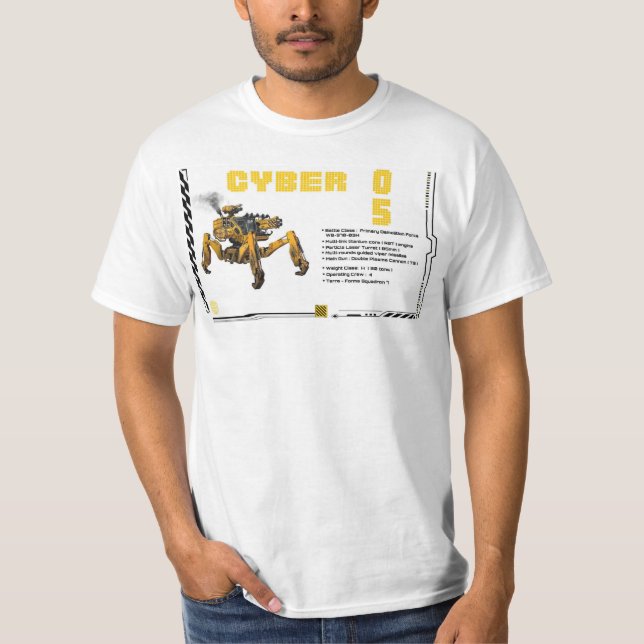 Camiseta Diseño de robots Mecha Cyber 05 (Anverso)