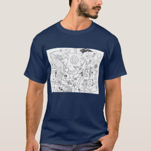Camiseta Diseño de roca Punk #19 Azul Náutico Oscuro