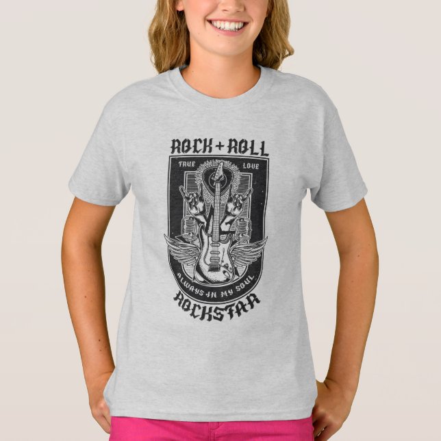 Camiseta Diseño de rock de guitarra (Anverso)