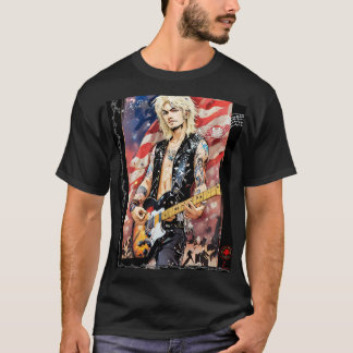 Camiseta Diseño de Rockker estadounidense rubio