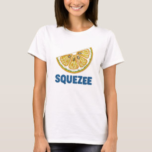 Camiseta Diseño de rodaja de limón con costura artesanal SQ