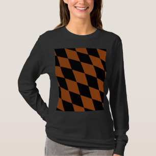 Camiseta Diseño de rombos de diamantes de cuadros marrones
