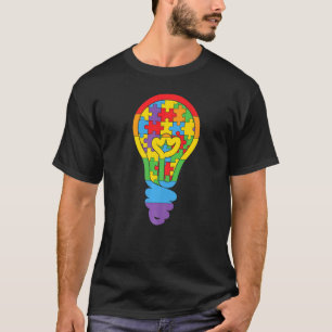 Camiseta Diseño de rompecabezas de lámpara de luz Autismo C