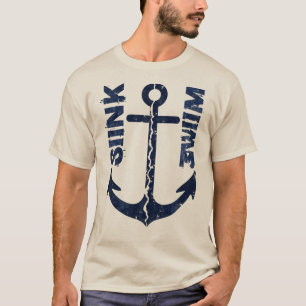 Camiseta Diseño de ropa urbana de ancla náutica 'Hundirse o
