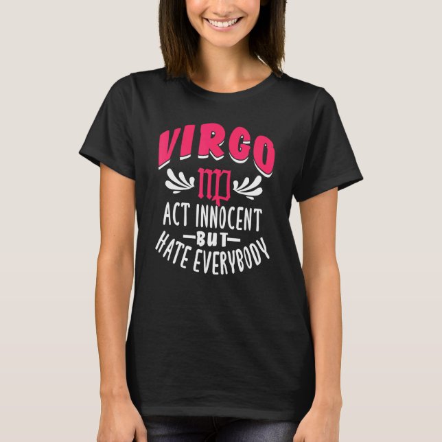 Camiseta Diseño de Rótulo Virgo Zodiac (Anverso)