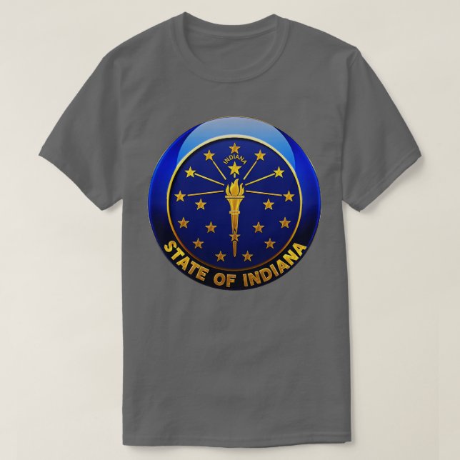 Camiseta Diseño de Roundel de Bandera del Estado de Indiana (Diseño del anverso)