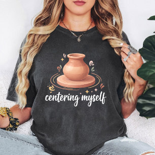 Camiseta Diseño de rueda de arcilla para cerámica centrada