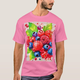 Camiseta Diseño de Salpicadura de Frutas de Verano