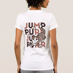 Camiseta Diseño de salto de gato lúdico - Grabación de Pun 