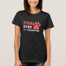 Camiseta Diseño de San Valentín de pata de perro lindo para