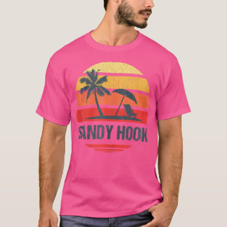 Camiseta Diseño de Sandy Hook Nj Beach Retro Sun con proble