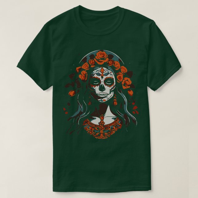 Camiseta diseño de santa muerte (Diseño del anverso)