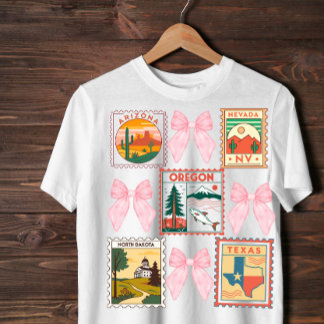 Camiseta Diseño de sello postal de Coquette en Estados Unid
