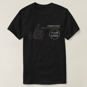 Camiseta Diseño de señales de movimiento, crowdfunder, crow