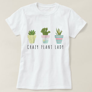 Camiseta Diseño de Señora Loca por las Plantas Lindo
