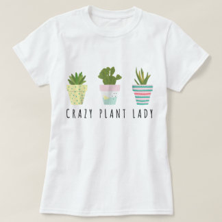 Camiseta Diseño de Señora Loca por las Plantas Lindo