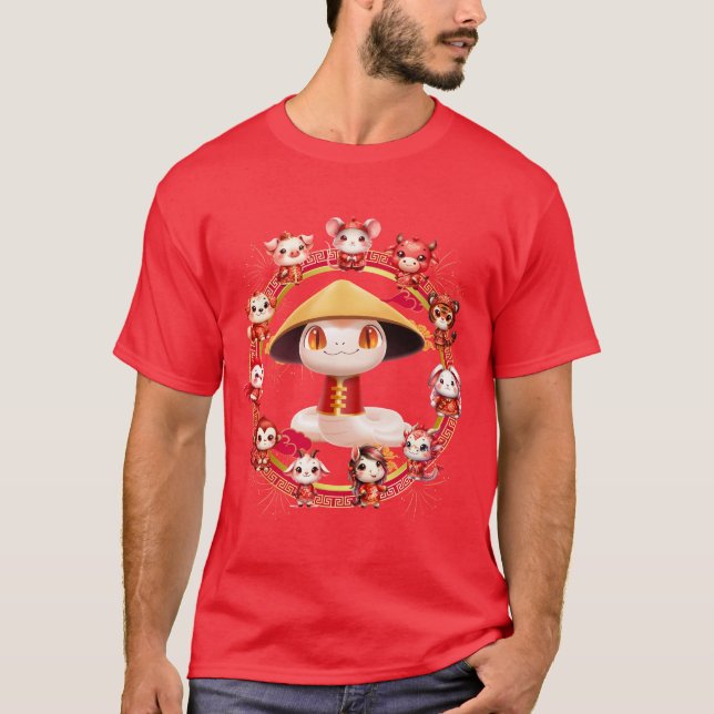 Camiseta Diseño de serpientes de Año Nuevo lunar chino 3 (Anverso)