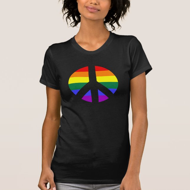 Camiseta Diseño de signo de paz arco iris (Anverso)